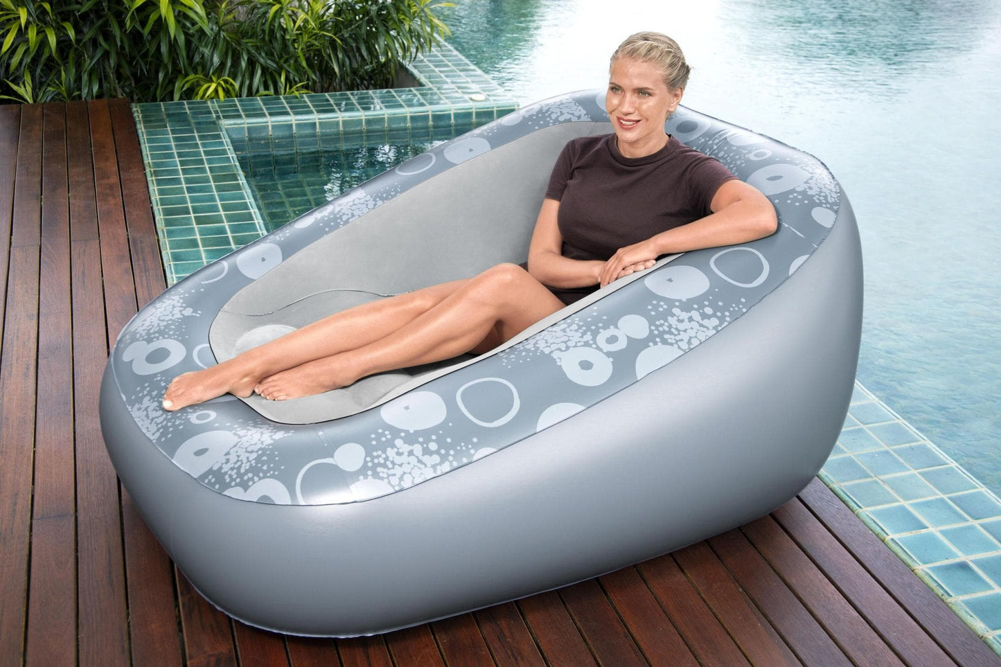 Aufblasbares Gartensofa-Dunkelgrau mit Leuchtend-7