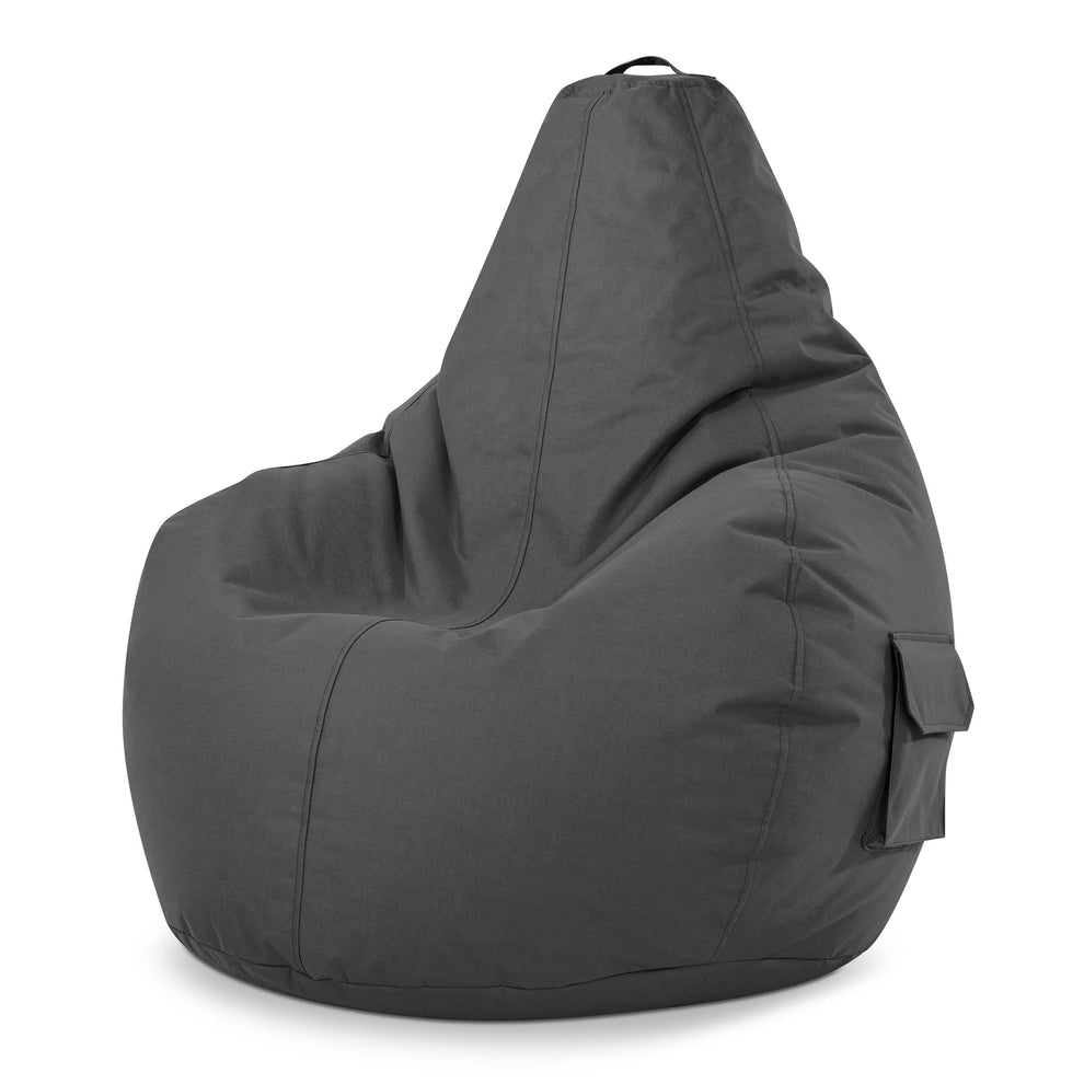 Gaming Sitzsack mit Rückenlehne-Anthrazit