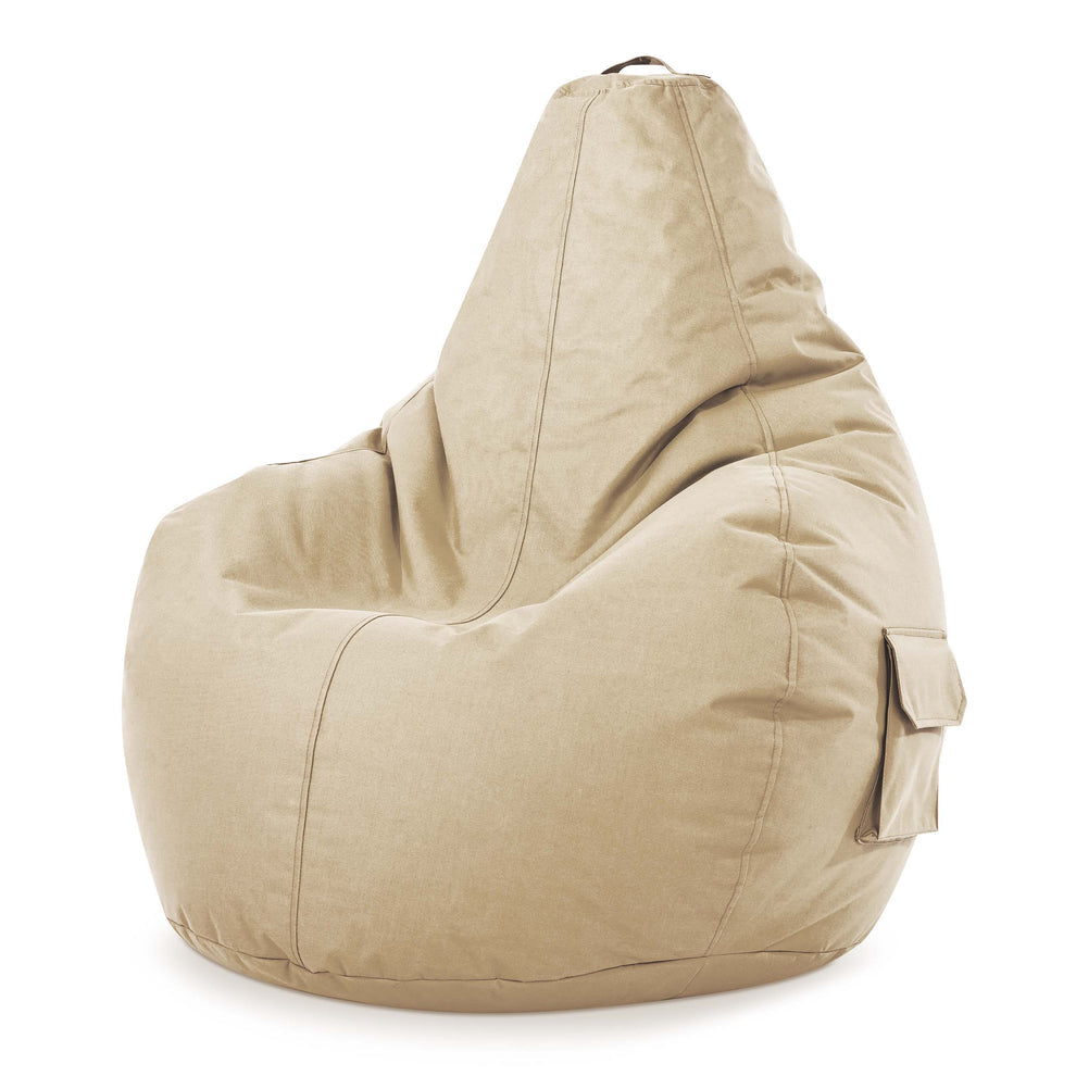 Gaming Sitzsack mit Rückenlehne-Beige