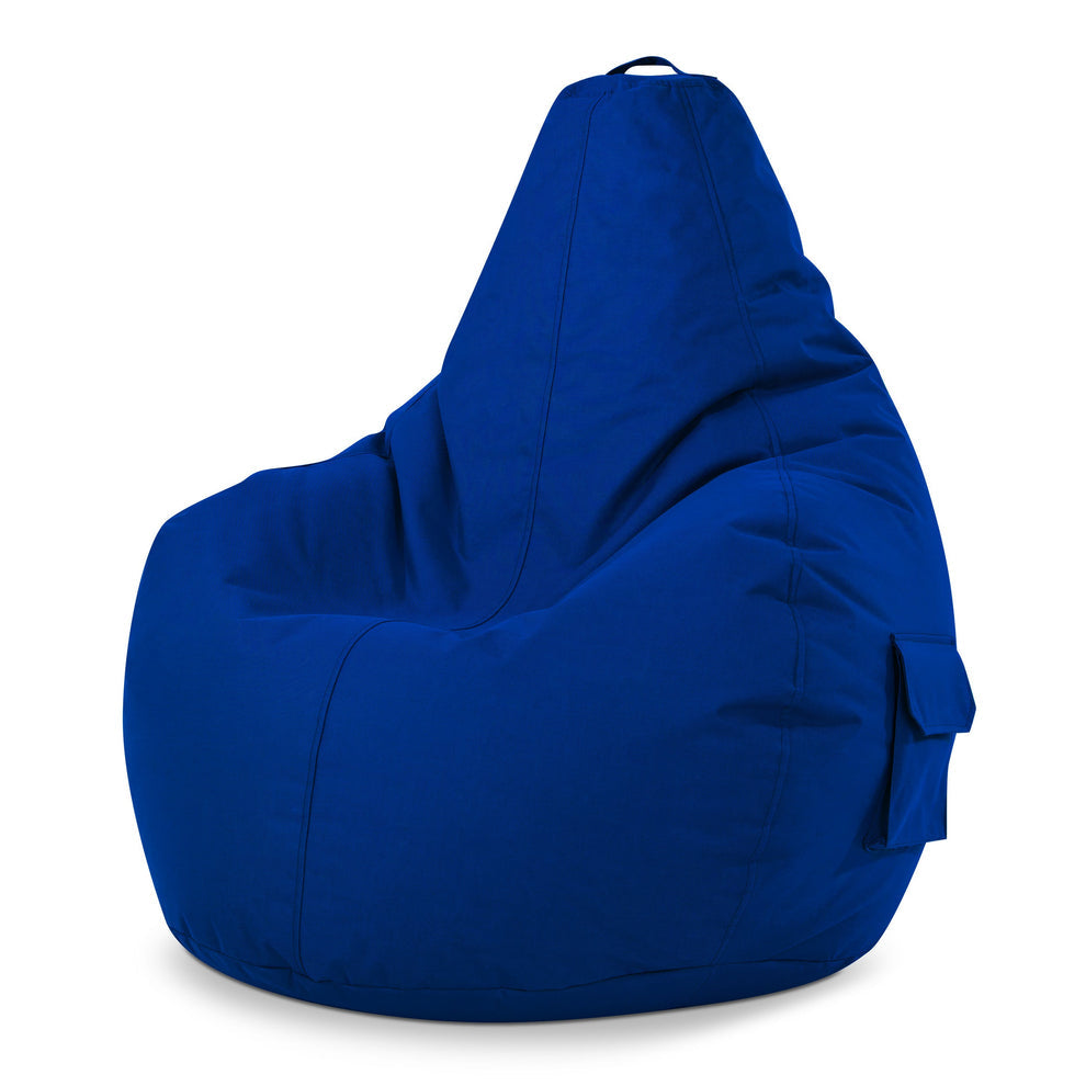 Gaming Sitzsack mit Rückenlehne-Blau