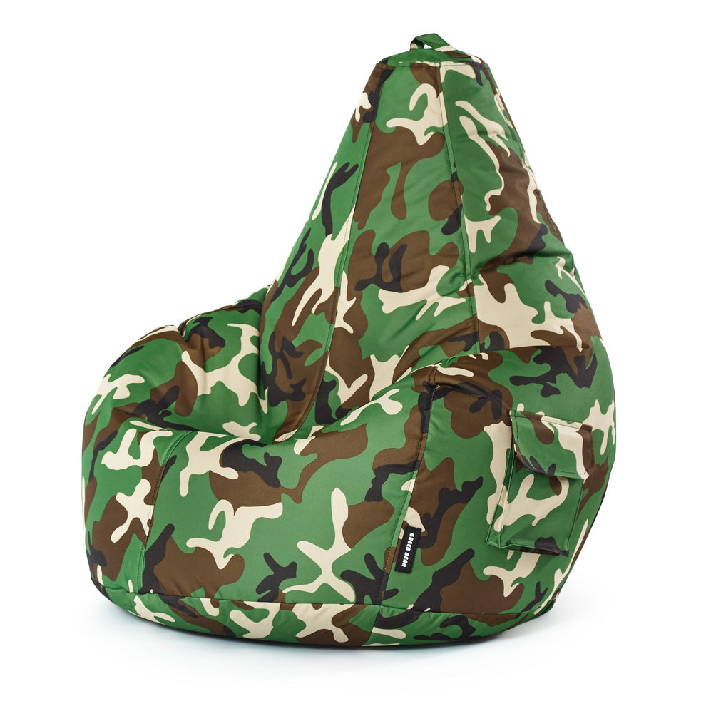 Gaming Sitzsack mit Rückenlehne-Camouflage Grün