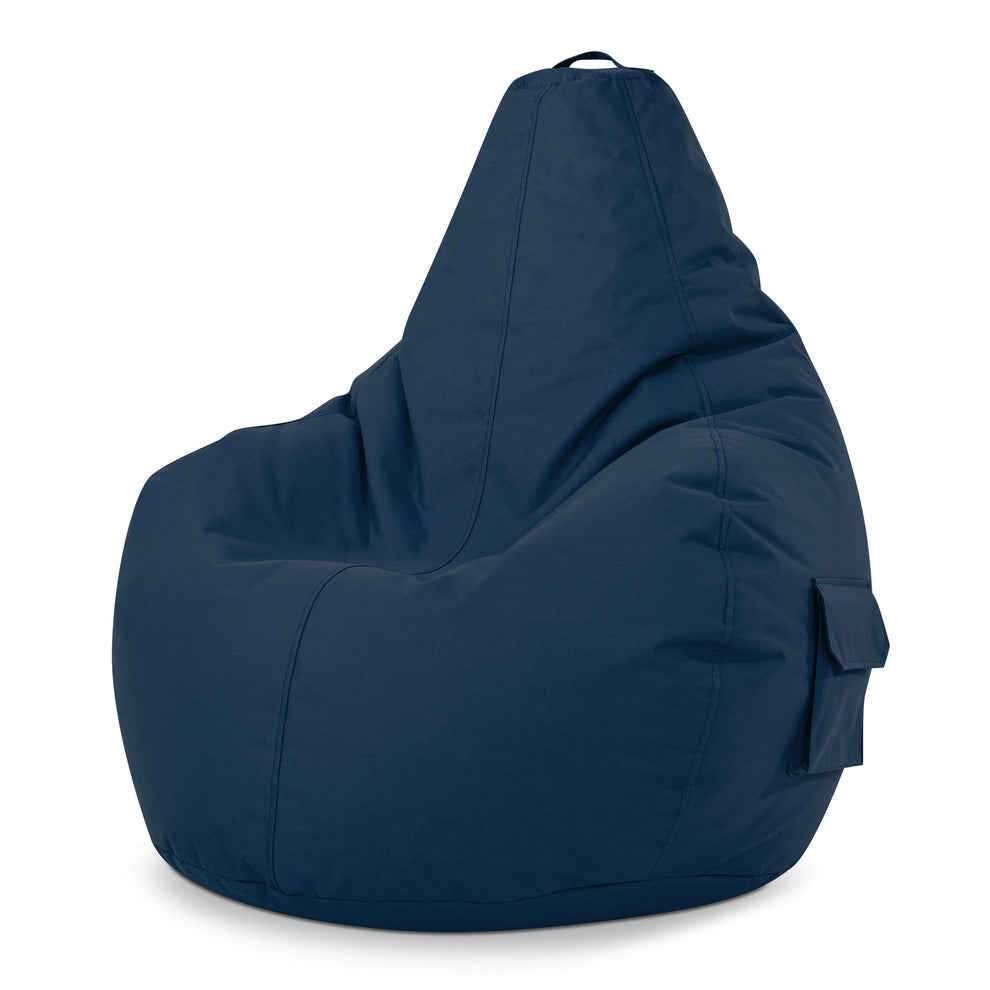 Gaming Sitzsack mit Rückenlehne-Dunkelblau