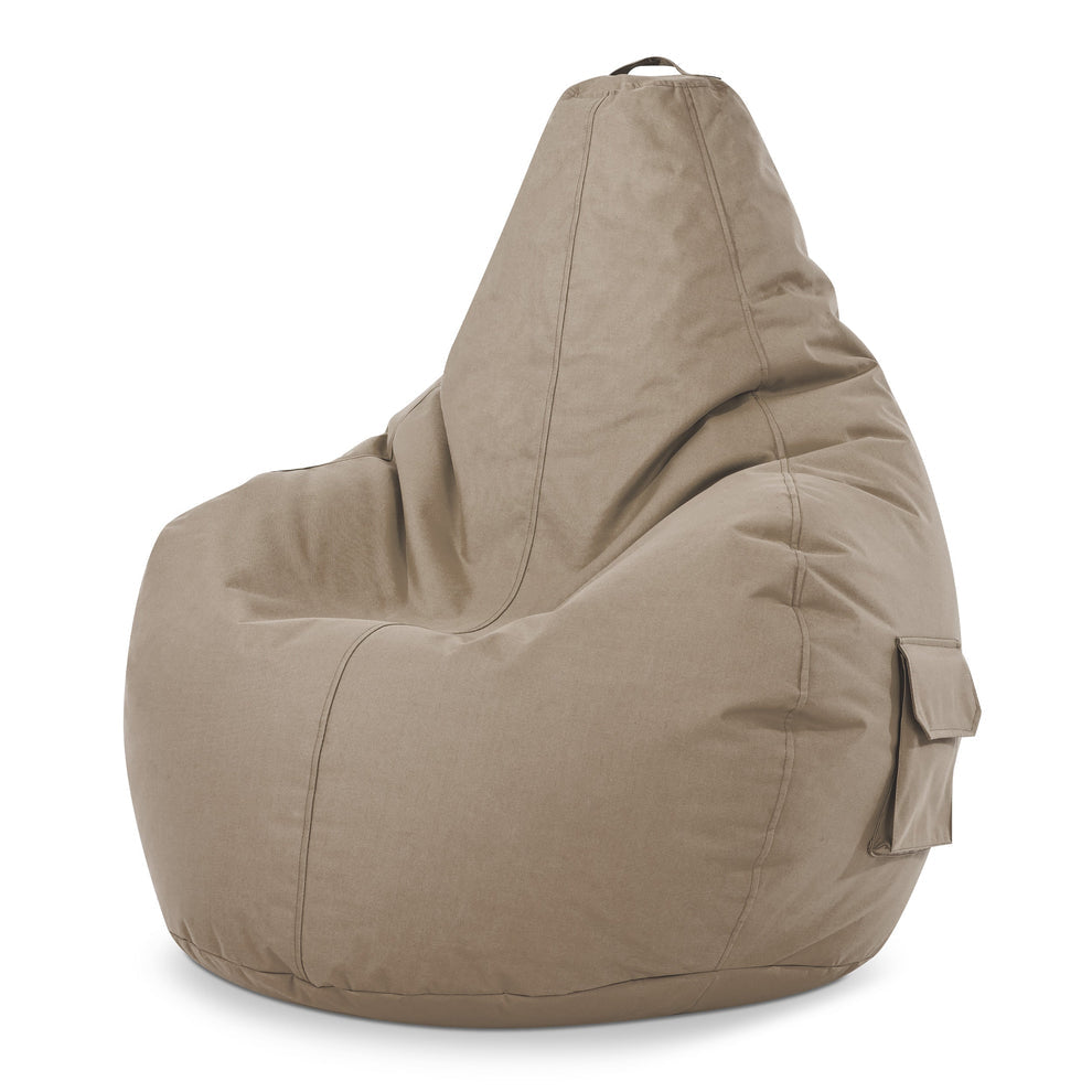 Gaming Sitzsack mit Rückenlehne-Hellgrau
