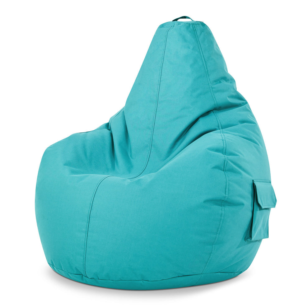 Gaming Sitzsack mit Rückenlehne-Türkis
