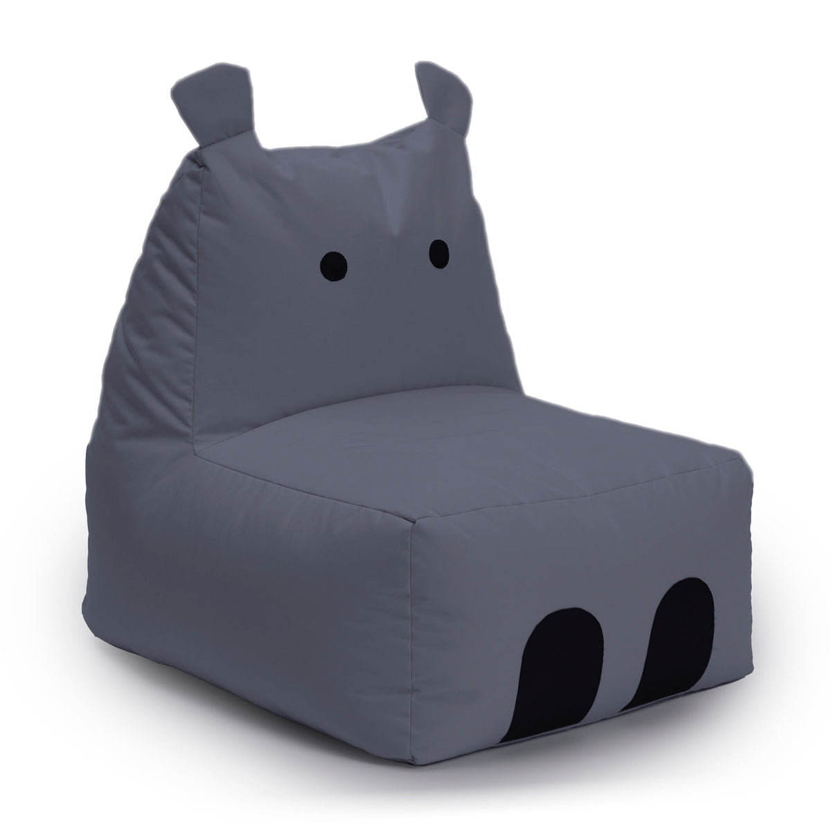 Kindersitzsack Hippo-Stahlgrau