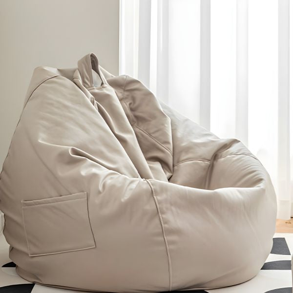 Kunstleder-Sitzsack beige