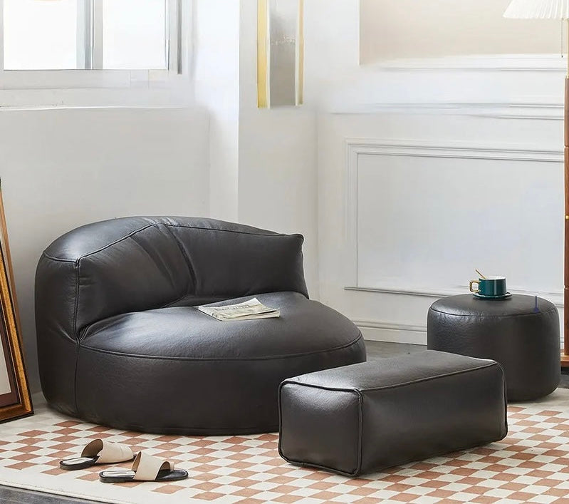 Leder-Schwarzer- Sitzsack-M-Schwarz-3 in 1