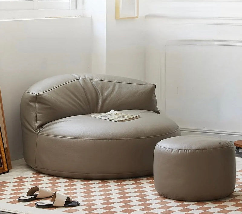 Leder-Schwarzer- Sitzsack-M-beige-2 in 1 -Y