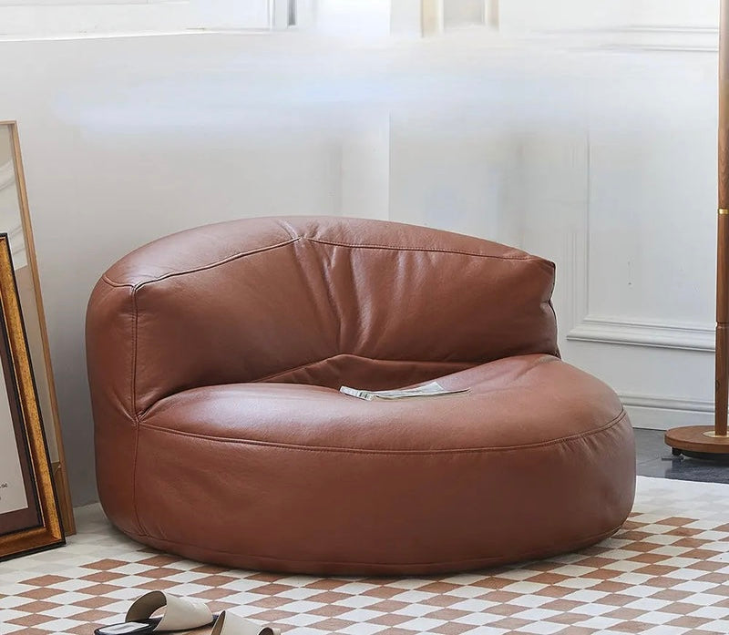 Leder-Schwarzer- Sitzsack-M-braun-einzeln