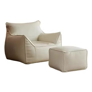 Leder Sitzsäcke beige mit Peda-1