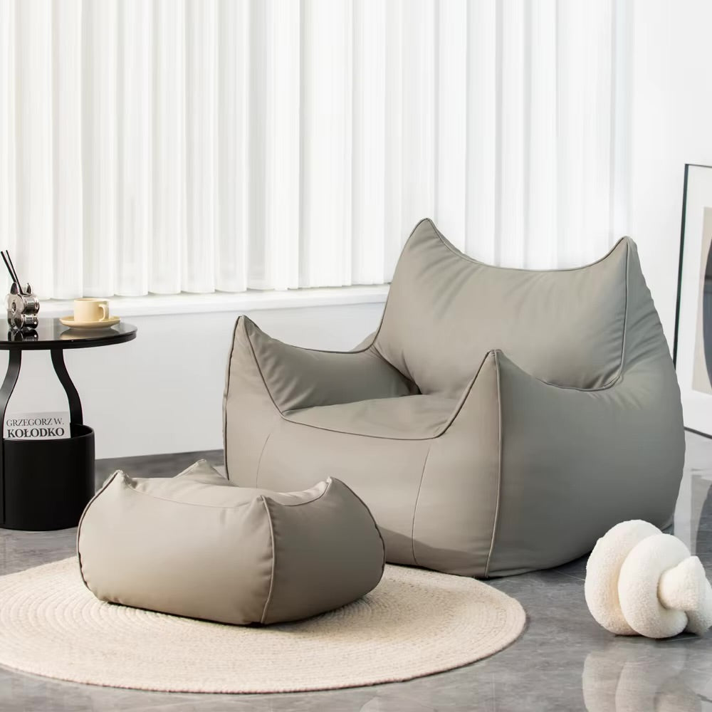 Leder Sitzsäcke beige mit Peda