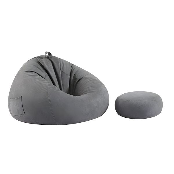 Outdoor Sitzsack-Dunkelgrau mit Hocker