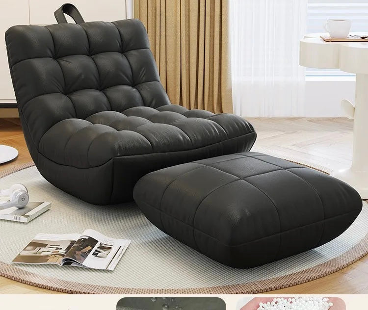 Sitzack-lene-Schwarz mit Hocker