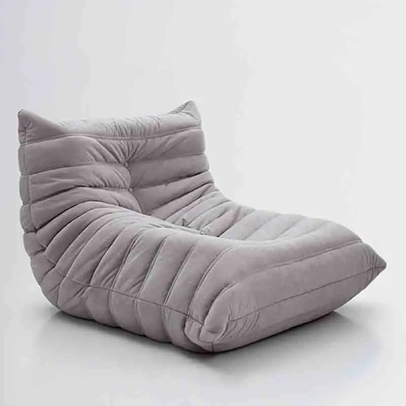 Sitzsack-Lesy-Wildleder-Hellgrau