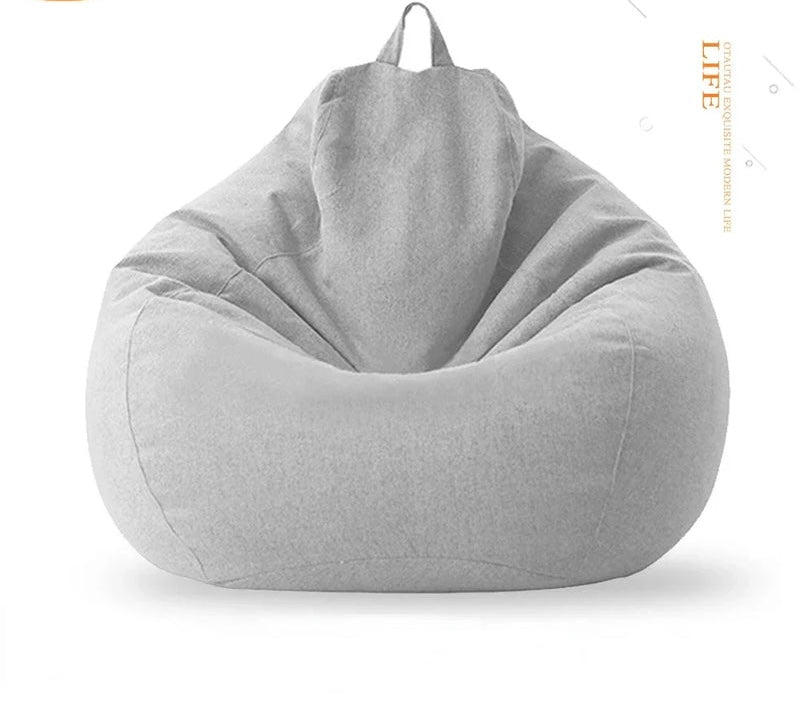 Sitzsack aus Baumwolle-Hellgrau