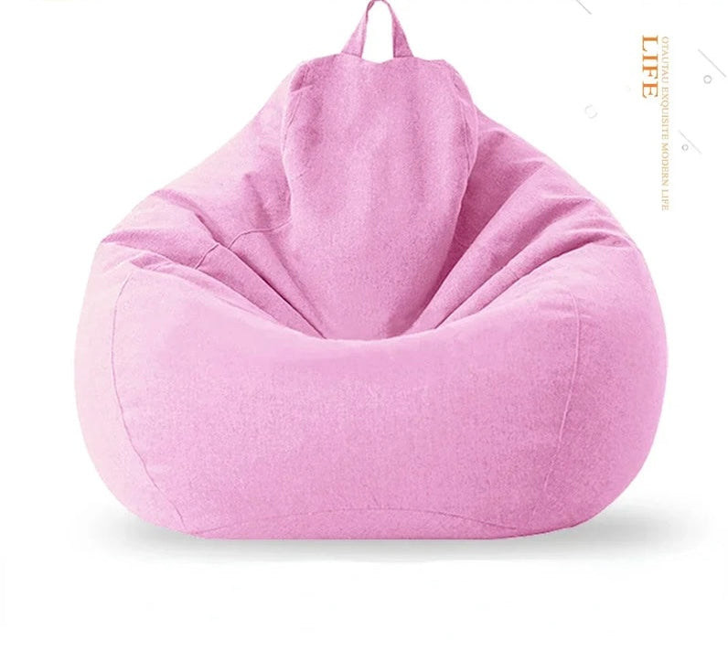 Sitzsack aus Baumwolle-Kirschrosa