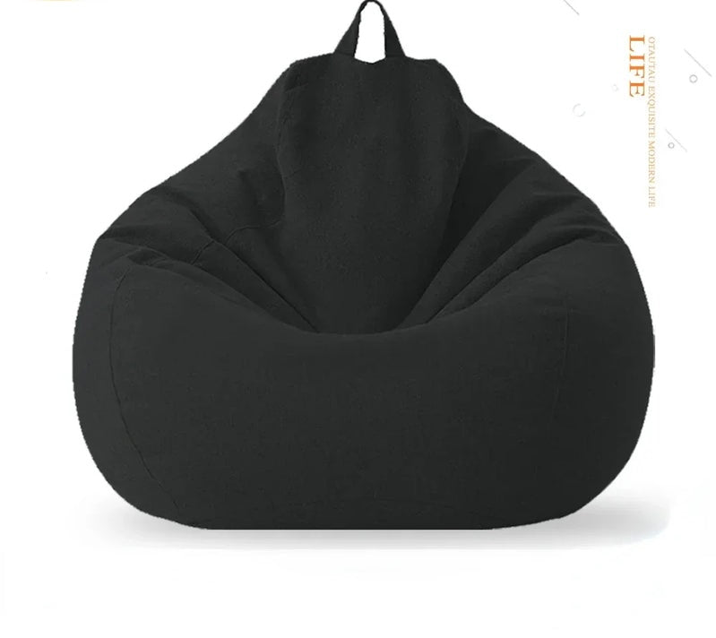 Sitzsack aus Baumwolle-Schwarz
