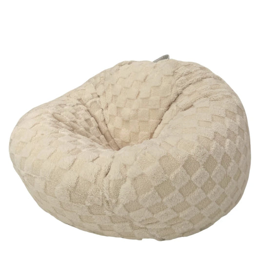 Flauschige Sitzsäcke-Beige-weiß