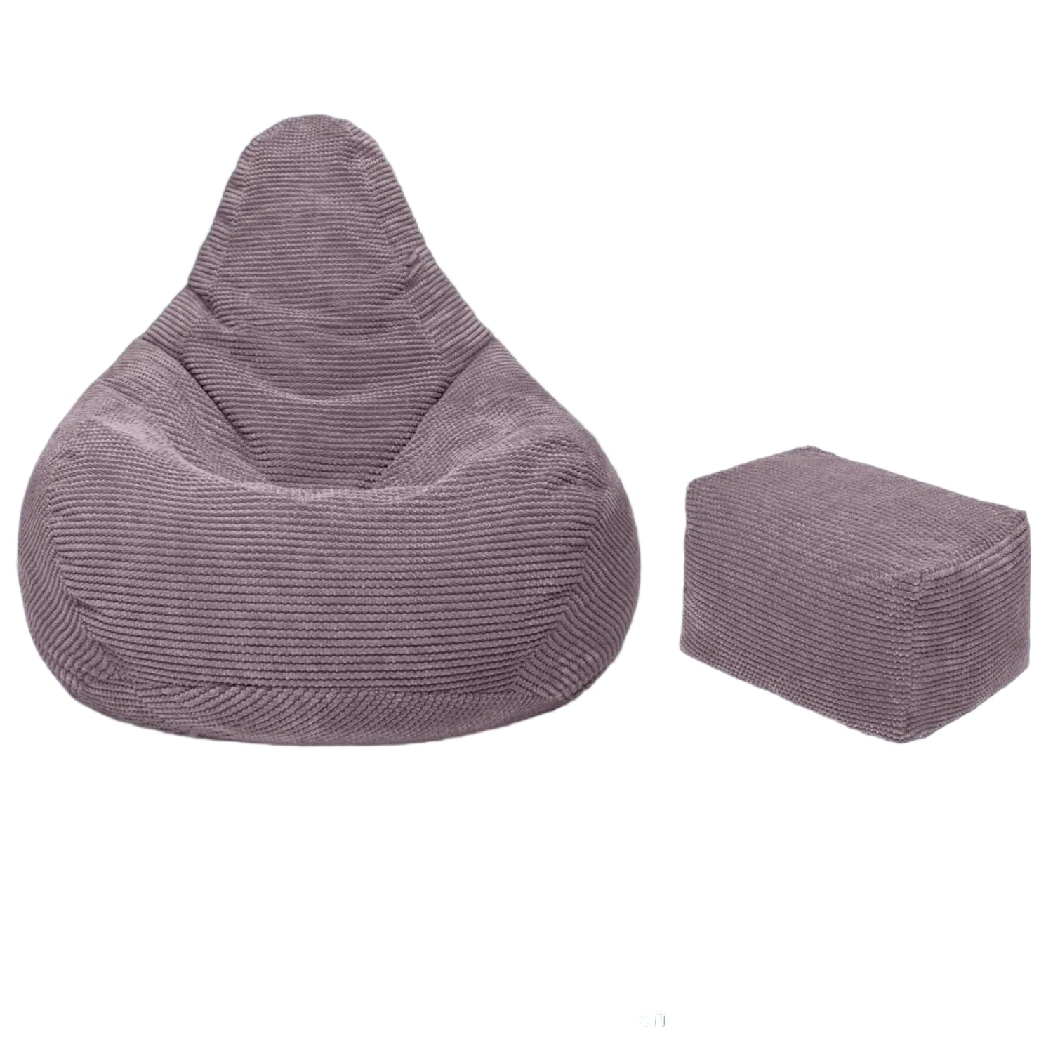 Gaming-Sitzsack Cord mit Fußhocker-Lila-2