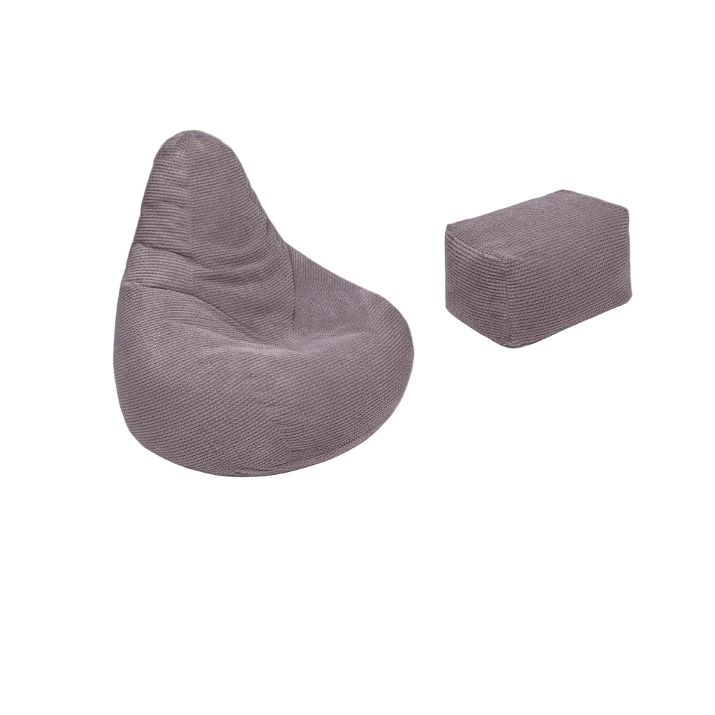 Gaming-Sitzsack Cord mit Fußhocker-Lila-2
