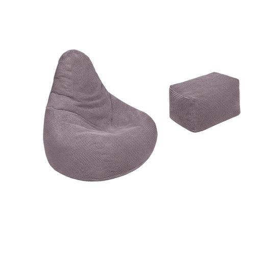 Gaming-Sitzsack Cord mit Fußhocker-Lila-2