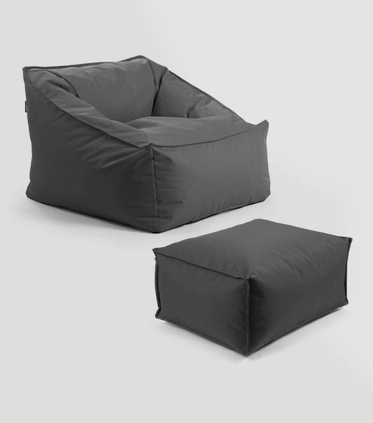 Grau mit Hocker