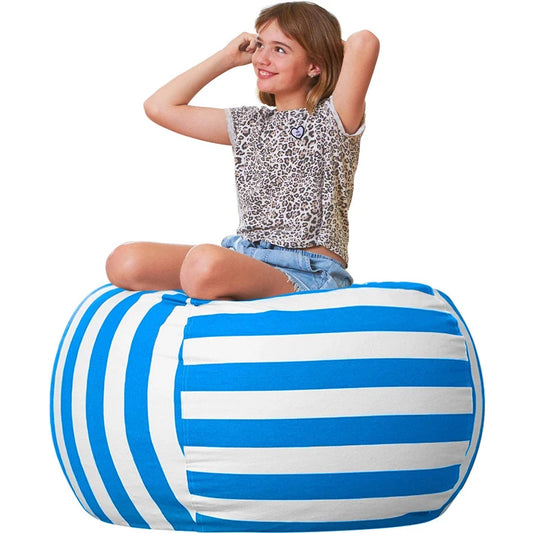 Kindersitzsäcke Weiß-blau