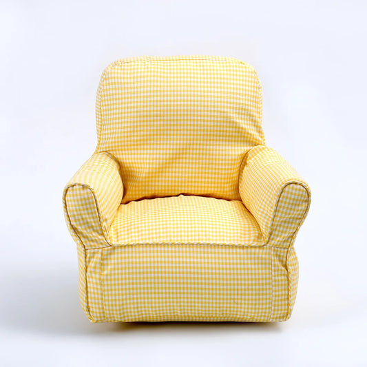 Kindersofa aus INS-Stoff-Gelbes-Gitter