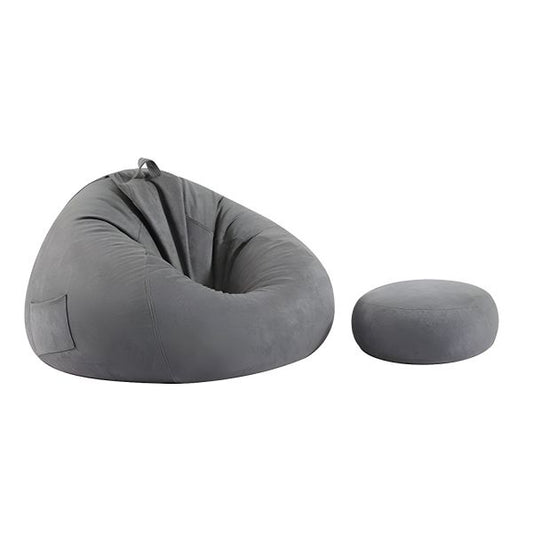 Outdoor Sitzsack-Dunkelgrau mit Hocker 
