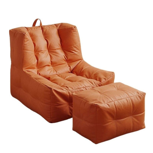 Outdoor Sitzsack im Waffel-Look-Orange mit Stuhl
