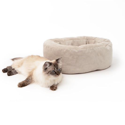 Plüsch-Katzenbett-Sand