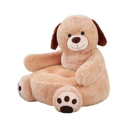 Plüsch-Kindersitzsäcke-Khaki-Hund