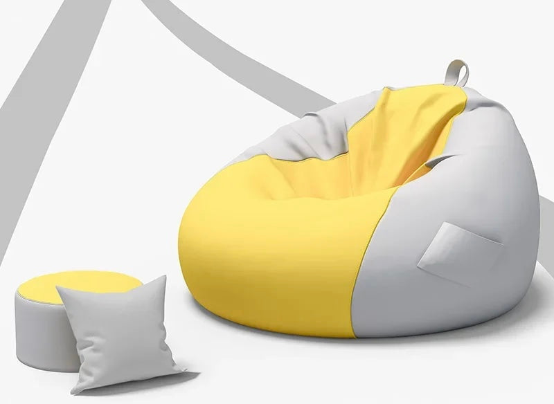 Riesensitzsack / Sitzsack Wohnzimmer-Grau-gelb mit Padel
