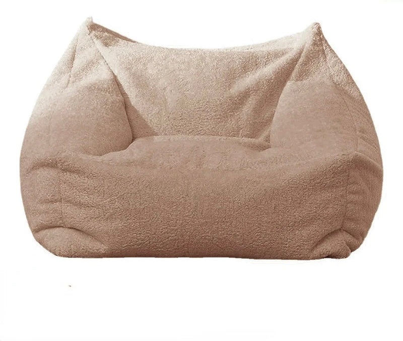 Gemütlicher-Sitzsack-Sofa mit Hocker