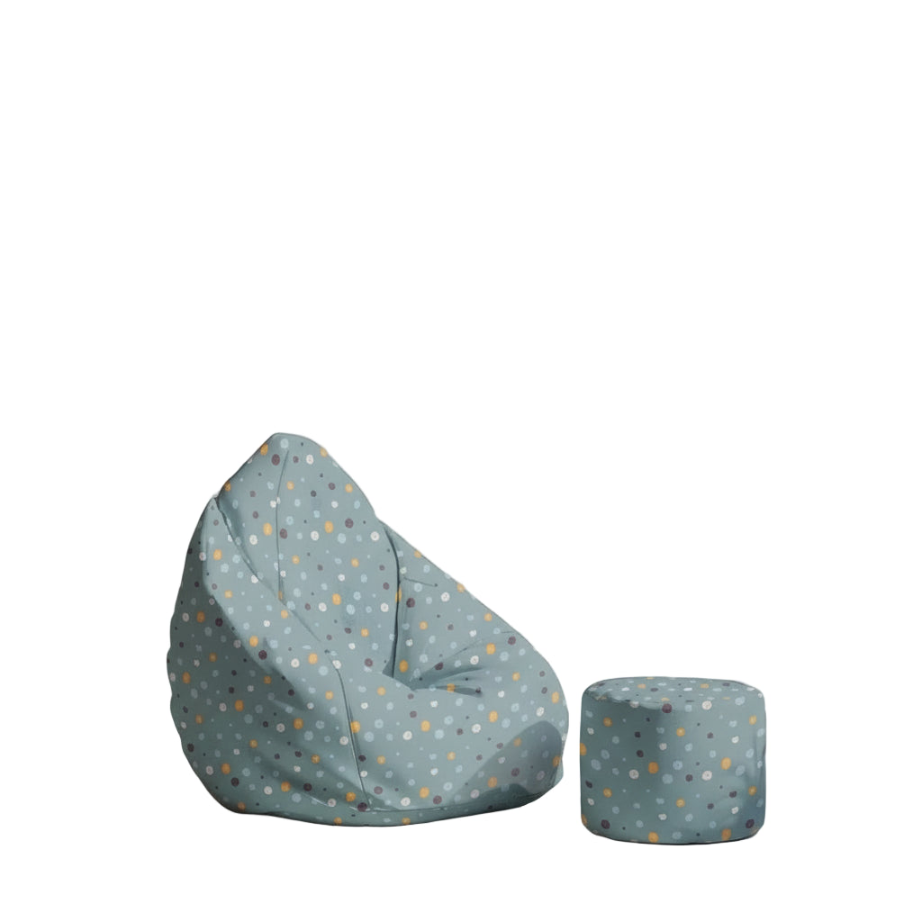 Sitzsack Rückenlehne mit Hocker-Grau