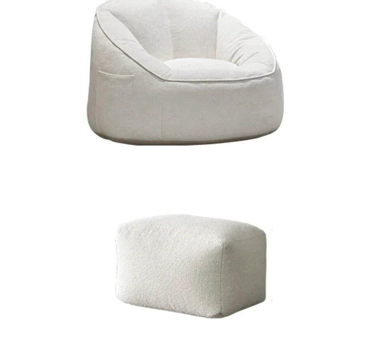 Sitzsack Wohnzimmersofa-Beige mit Hocker 